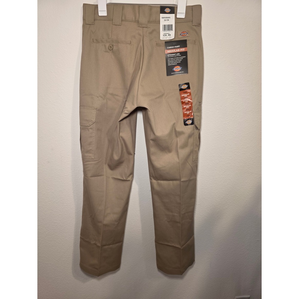 Dickies Flex Regular Fit Straight Leg Cargo Pants Mens 32x30 Khaki Workwear NEW - Picture 5 of 6
